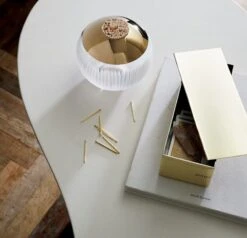 Oro Champagne Gold Decorative Storage Box -Optimal Furniture Store CurveBallMatchStrikerSP18 1