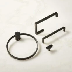 Damon Black Wall Mounted Toilet Paper Holder -Optimal Furniture Store DamonBlackBthrmHrdwrGrpFHF22