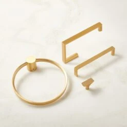 Damon Brushed Brass Towel Ring -Optimal Furniture Store DamonBrshdBrsBthrmHrdwrGrpFHF22