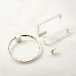 Damon Polished Nickel Wall Mounted Toilet Paper Holder -Optimal Furniture Store DamonPlshdNklBthrmHrdwrGrpFHF22