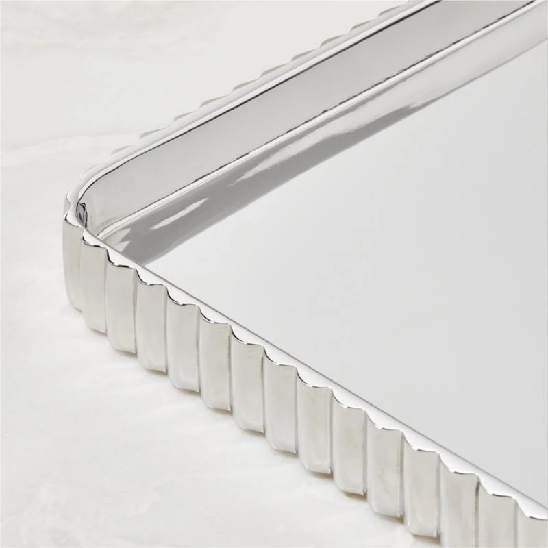 Danilo Pleated Stainless Steel Letter Tray 4 Danilo Pleated Stainless Steel Letter Tray - Image 4