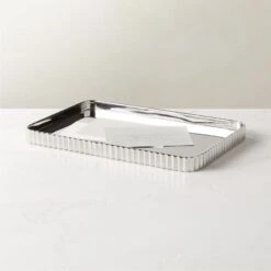 Danilo Pleated Stainless Steel Letter Tray 6 Danilo Pleated Stainless Steel Letter Tray -Optimal Furniture Store DaniloSSPltdLetterTrayROS23