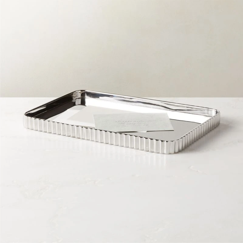 Danilo Pleated Stainless Steel Letter Tray 3 Danilo Pleated Stainless Steel Letter Tray - Image 3