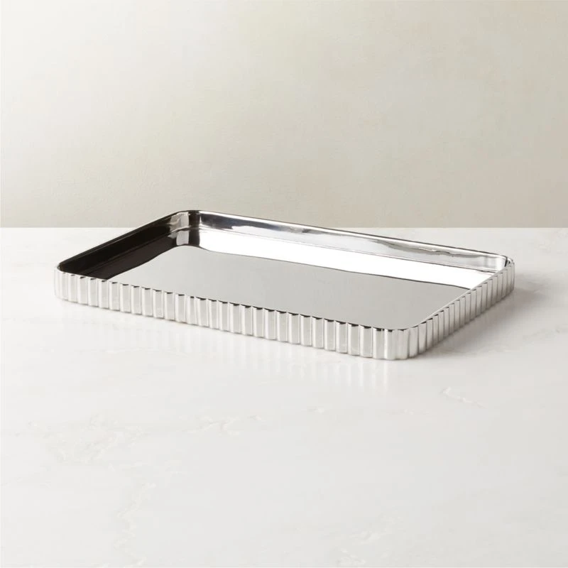 Danilo Pleated Stainless Steel Letter Tray 1 Danilo Pleated Stainless Steel Letter Tray