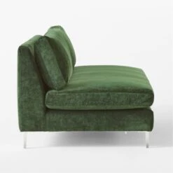 Decker Green Performance Velvet Armless Loveseat -Optimal Furniture Store DeckerGrnArmlessLoveseatSDSSF23