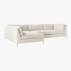 Decker 2-Piece L-Shaped White Performance Fabric Sectional Sofa With Left Arm Chaise -Optimal Furniture Store DeckerSnow2PCLAChsRASf3QFF19