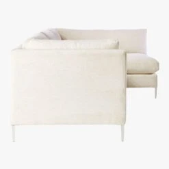 Decker 2-Piece L-Shaped White Performance Fabric Sectional Sofa With Right Arm Chaise -Optimal Furniture Store DeckerSnow2PCRAChsLASfSDF19