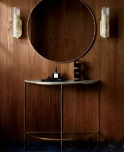 Infinity Brass Round Wall Mirror 48" -Optimal Furniture Store DemiLunaBlackMarbleHalfMoonAG18