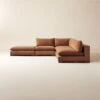 Deseo 4-Piece Modular Copper Brown Performance Velvet Sectional Sofa With Loveseat