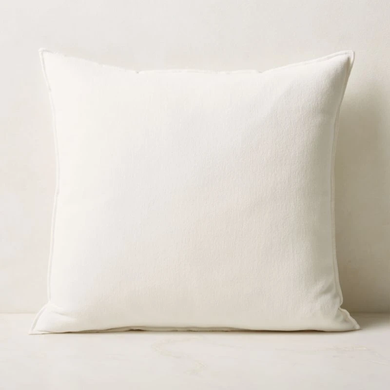Doux White Velvet Throw Pillow With Down-Alternative Insert 23'' 1 Doux White Velvet Throw Pillow With Down-Alternative Insert 23''