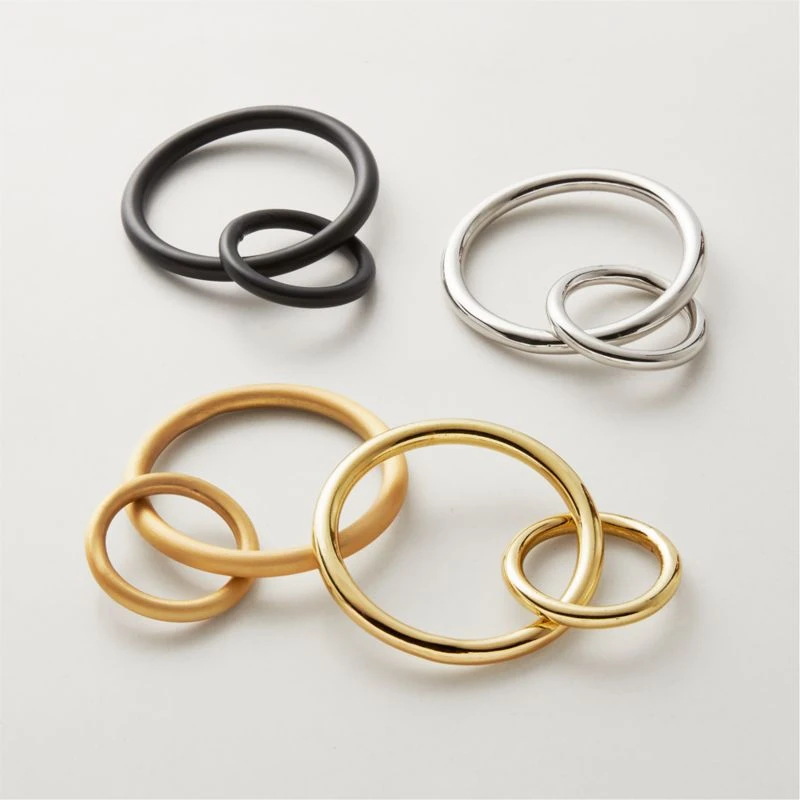 Polished Brass Curtain Rings Set Of 9 3 Polished Brass Curtain Rings Set Of 9 - Image 3
