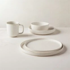 Drift White Pasta Bowl With Reactive Glaze -Optimal Furniture Store DriftRctIvoryDnnrwrGrpFHS22 1