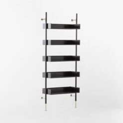 Effie Black Oak Wall Mount Bookshelf -Optimal Furniture Store EffieEbonizedOakBookcase3QSSF22