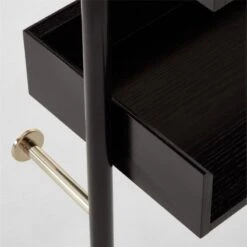 Effie Black Oak Wall Mount Bookshelf -Optimal Furniture Store EffieEbonizedOakBookcaseAVSSF22