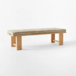 El Molino Oak Dining Bench With Suede Cushion -Optimal Furniture Store ElMolinoBenchWSdCshn3QSSS22