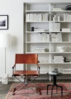 Stairway White Wall-Mounted Bookcase - 96" Height -Optimal Furniture Store EmbassyDirectorsChairJN20