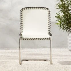 Enzo Natural Sunbrella Outdoor Armless Sling Chair