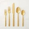 20-Piece Essence Brushed Champagne Gold Flatware Set