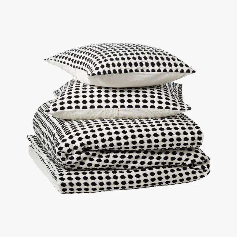 Estela Black And White Organic Cotton Duvet Cover And Shams 2 Estela Black And White Organic Cotton Duvet Cover And Shams - Image 2