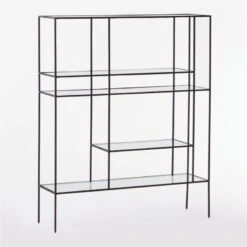 Euclidean Black Metal Etagere -Optimal Furniture Store EuclideanBlackEtagere3QSSS21