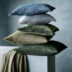 Raj Green Silk Throw Pillow With Feather-Down Insert 20" -Optimal Furniture Store EyelashBluePillowBettiePillowJL21 1x1