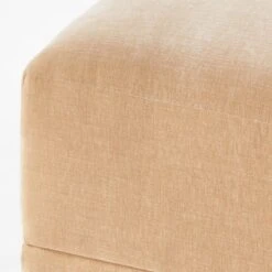 Faible Wheat Performance Velvet Ottoman -Optimal Furniture Store FaibleWhtVlvtOttomanAVSSS23
