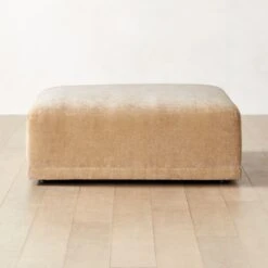 Faible Wheat Performance Velvet Ottoman