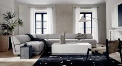 Sway Black And White Tufted Area Rug 5'x8' -Optimal Furniture Store FamiliaCollectionJN20 2