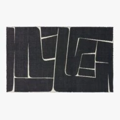 Faro Handwoven Performance White And Black Indoor/Outdoor Area Rug 5'x8' -Optimal Furniture Store FaroHdwnWtBkPfIDODRg5x8AVSSS23