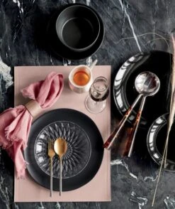 Daphne Glass Appetizer Plate Set Of 8 -Optimal Furniture Store FauxLeatherPinkPlacematJN19