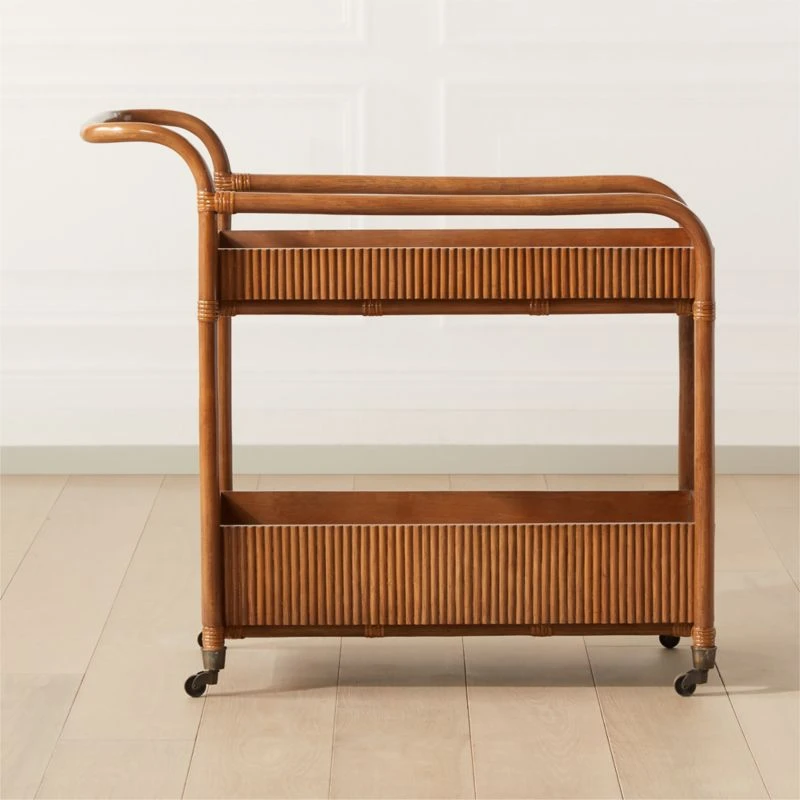 Feliz Rattan Bar Cart 1 Feliz Rattan Bar Cart
