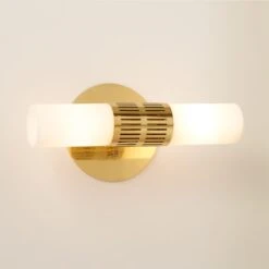 Figaro Polished Brass Wall Sconce -Optimal Furniture Store FigaroBrassSconceAV2SHS22