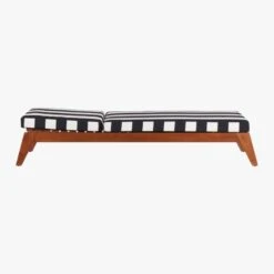 Filaki Outdoor Lounger With Black And White Stripe Cushion -Optimal Furniture Store FilakiLoungerBlackWhiteStripeSideAV4S16