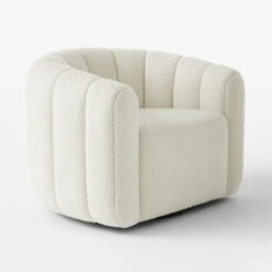 Fitz Channeled White Boucle Swivel Chair Set Of 2 8 Fitz Channeled White Boucle Swivel Chair Set Of 2 -Optimal Furniture Store FitzCreamBclSwivelChr3QSSS23 1