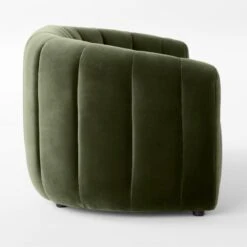 Fitz Channeled Green Velvet Loveseat -Optimal Furniture Store FitzGreenVelvetLoveseatSDSSS23