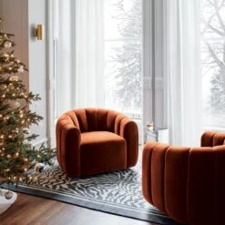 Heavyweight White Linen Curtain Panel -Optimal Furniture Store FitzRussettSwivwelChairDC20 1x1