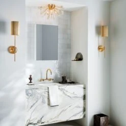 Fluted Gold Wall Sconce -Optimal Furniture Store FlutedGoldWallSconceNV20 1x1