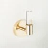 Flynn Crystal Unlacquered Brass Hook