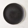 Fynn Black And White Dinner Plate With Reactive Glaze
