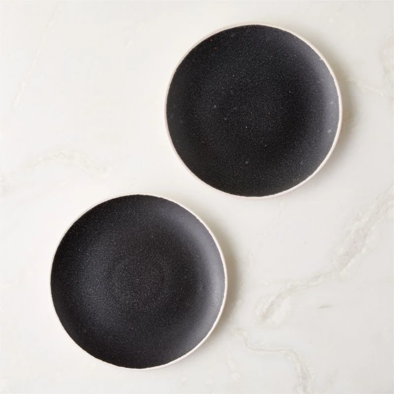 Fynn Black And White Salad Plate With Reactive Glaze 2 Fynn Black And White Salad Plate With Reactive Glaze - Image 2