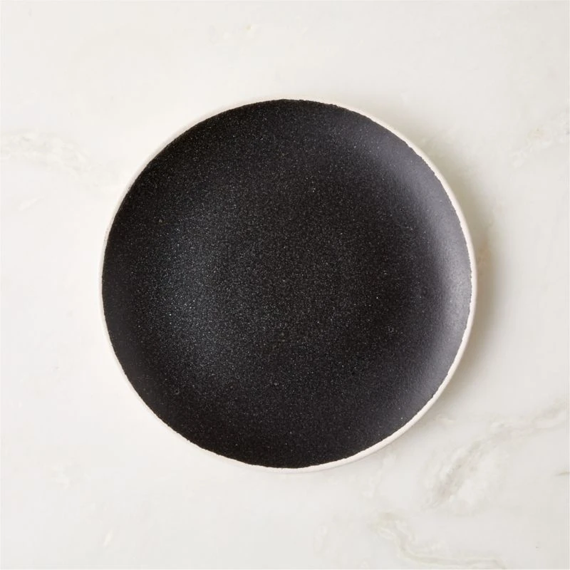 Fynn Black And White Salad Plate With Reactive Glaze 1 Fynn Black And White Salad Plate With Reactive Glaze