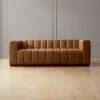 Forte 81" Channeled Saddle Leather Sofa