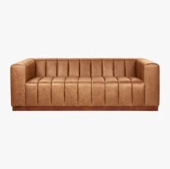 Forte 81" Channeled Saddle Leather Sofa -Optimal Furniture Store ForteSddlLthrChnnldSofaSOS19