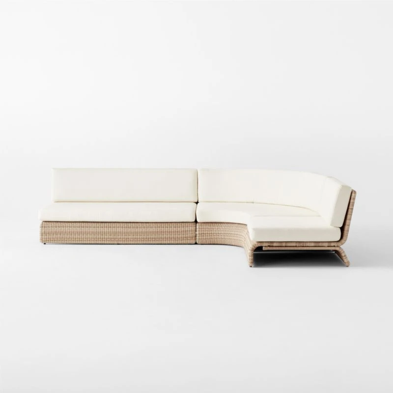 Foss Woven 3-Piece Outdoor Patio Sectional Sofa 3 Foss Woven 3-Piece Outdoor Patio Sectional Sofa - Image 3