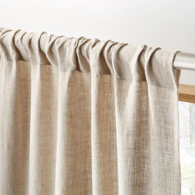 Natural Linen Curtain Panel 48"x96" 2 Natural Linen Curtain Panel 48"x96" - Image 2