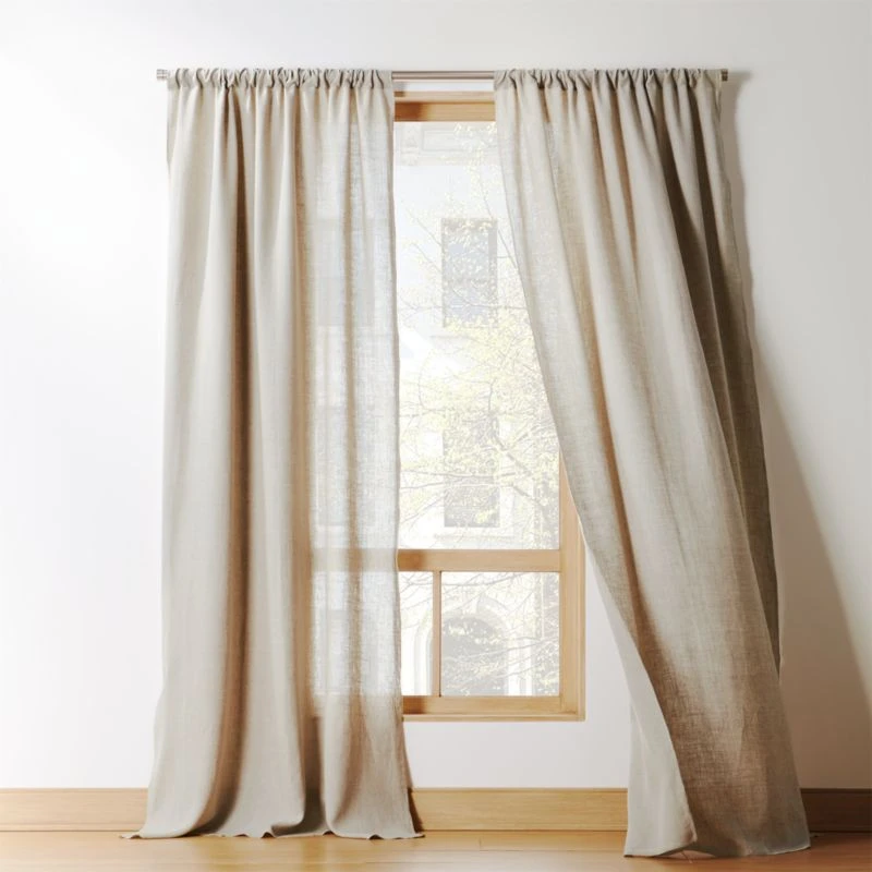 Natural Linen Curtain Panel 48"x96" 1 Natural Linen Curtain Panel 48"x96"