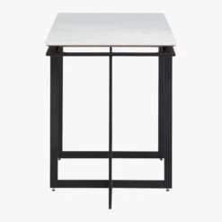 Fullerton Black Metal Desk With White Marble Top -Optimal Furniture Store FullertonMdlrDskW2LgsSDS18