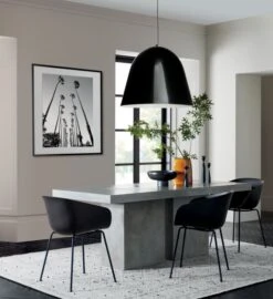 Black Ceramic Pedestal Bowl -Optimal Furniture Store FuzeLargeGreyTablePoppyJN20