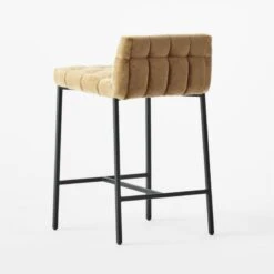 Gabe Gold Tufted Low-Back Counter Stool -Optimal Furniture Store GabeCounterStoolGold3QBSSF22