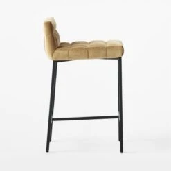 Gabe Gold Tufted Low-Back Counter Stool -Optimal Furniture Store GabeCounterStoolGoldSDSSF22